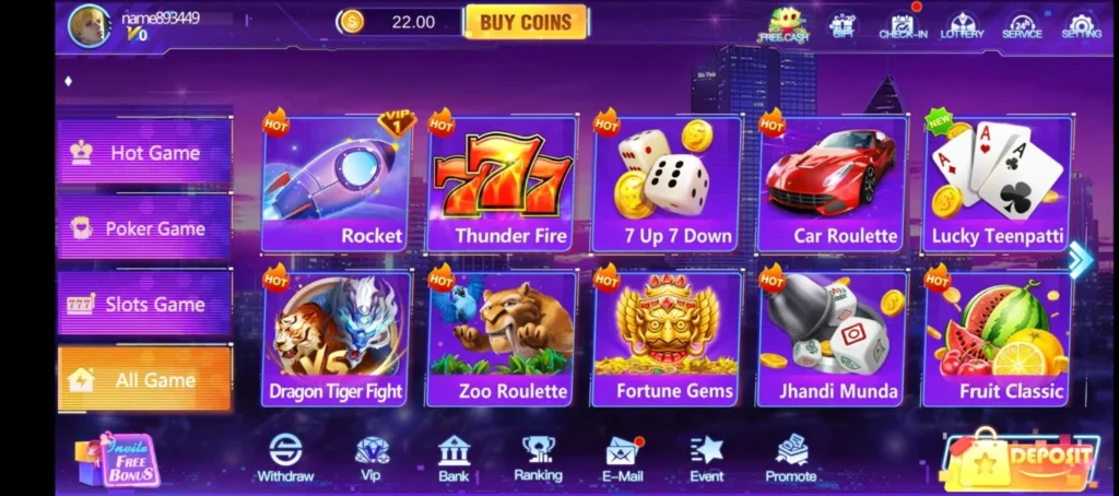 Exciting game variety offered in luck22 game download APK